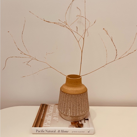 BOHO HANDMADE POTTERY PIECE VASE/PLANT POT/WOODEN SPOON HOLDER EUC - Picture 3 of 14